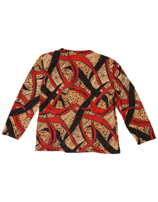 Vintage Womens Abstract Pattern Shirt Blouse UK 14 Large Multicoloured