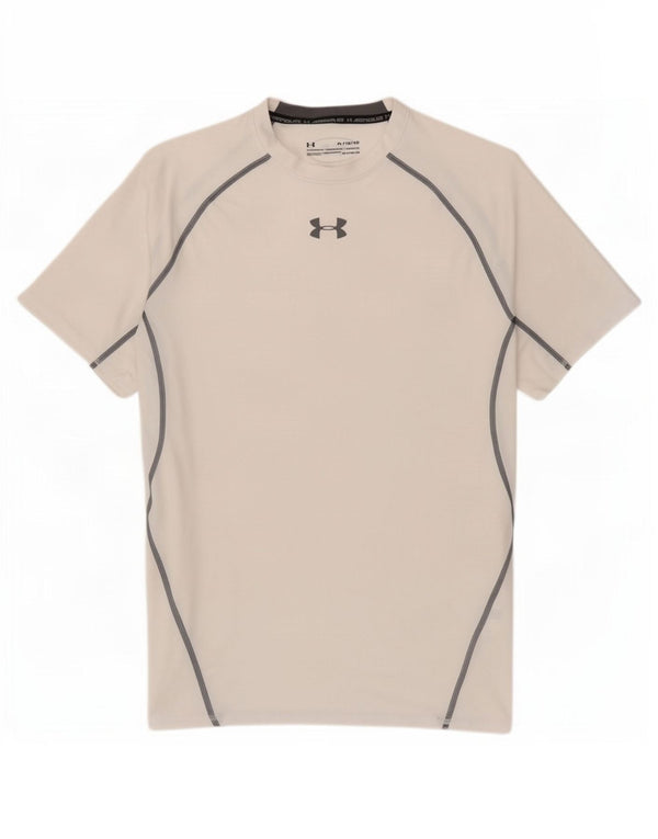 Under Armour Herre Heat Gear T-Shirt Top XL Hvid Colourblock Polyester