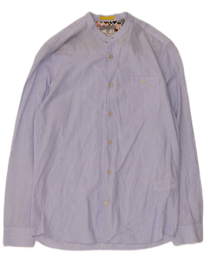 Ted Baker Herreskjorte str. 3 Medium Blue Pinstripe Cotton