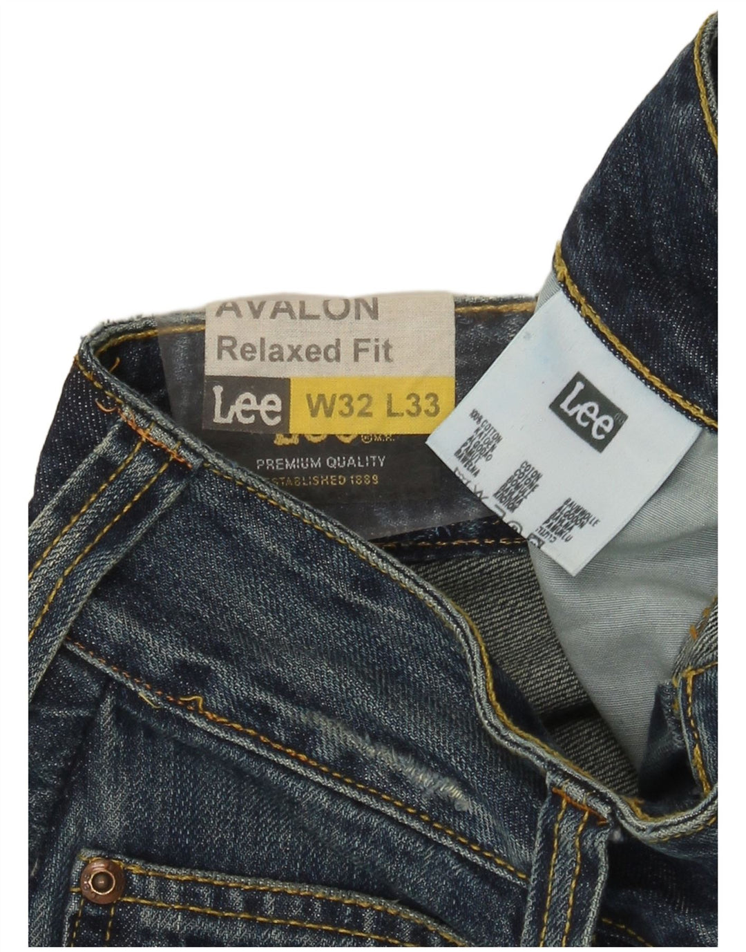 Lee Dame Avalon Distressed Relaxed Fit Straight Jeans W32 L30 Blå Bomuld