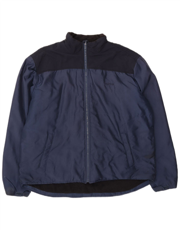 Chaps Herre Windbreaker Jacket UK 44 2XL Navy Blue Colourblock
