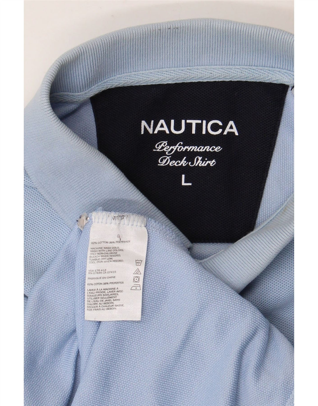 Nautica Poloskjorte til mænd Stor blå bomuld