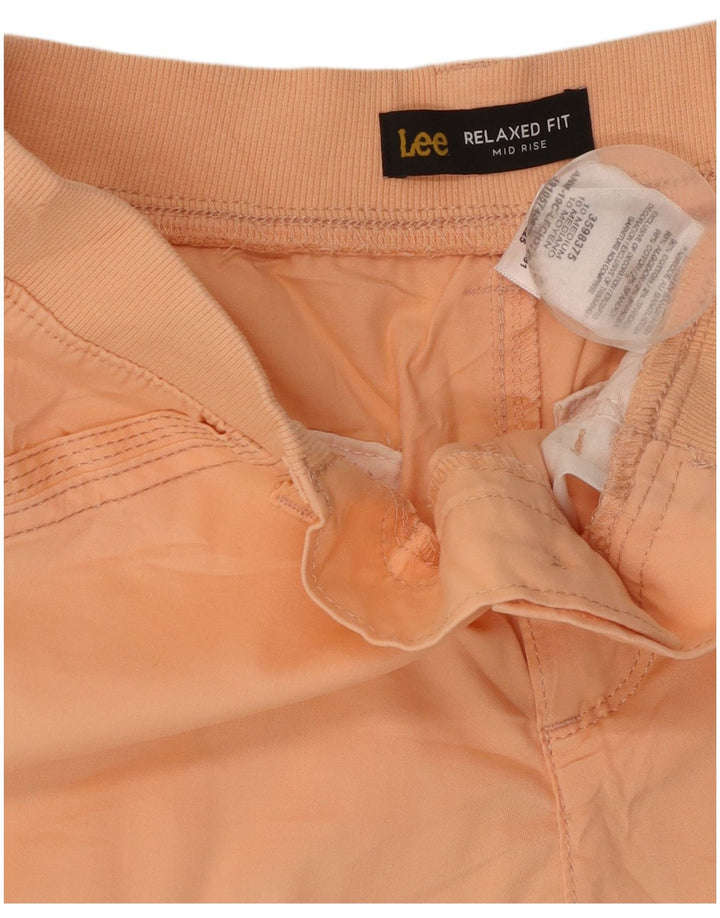 Lee Womens Relaxed Fit Cargo Shorts US 10 Large W32 Orange Bomuld
