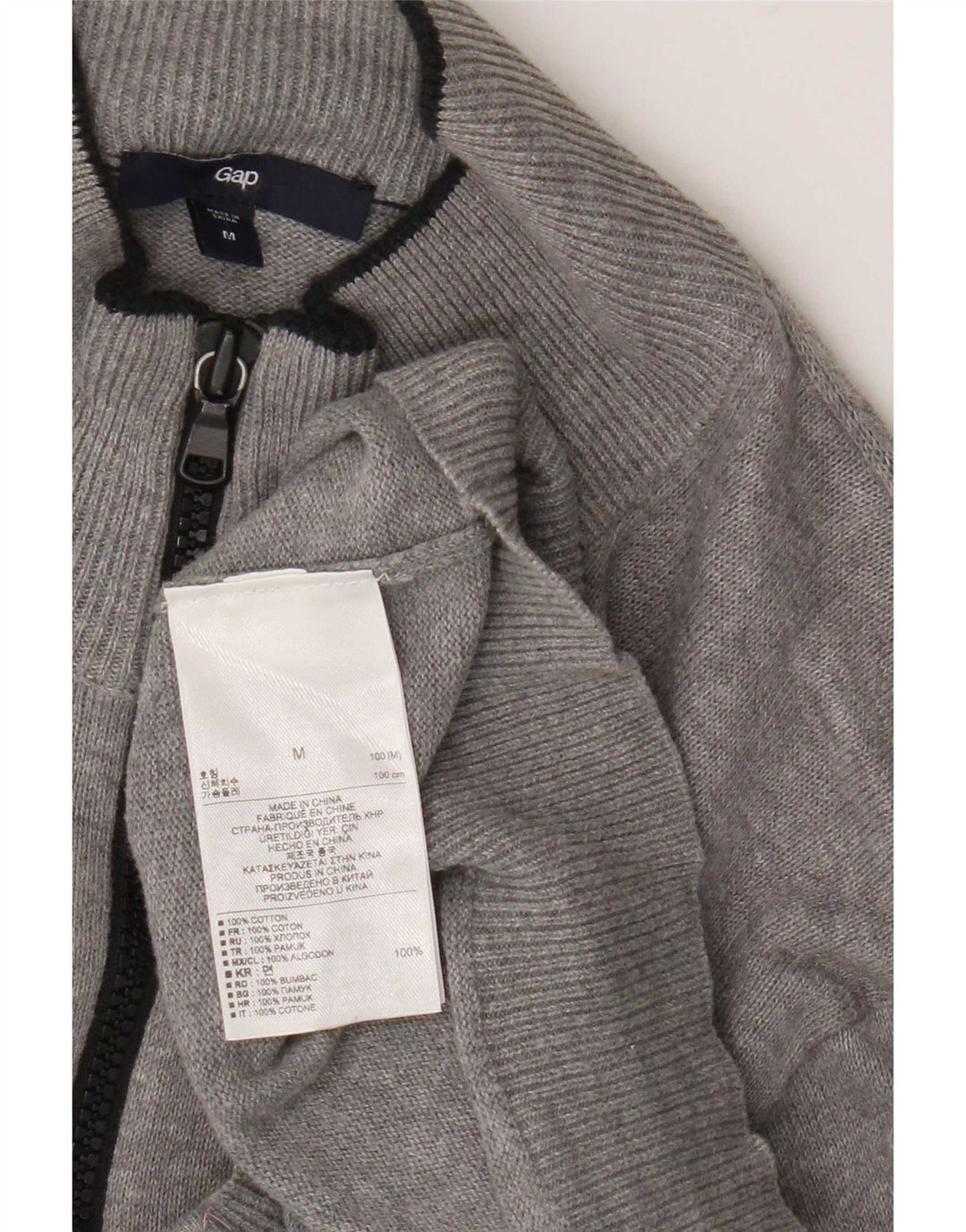 Gap herre cardigan sweater mellemgrå bomuld