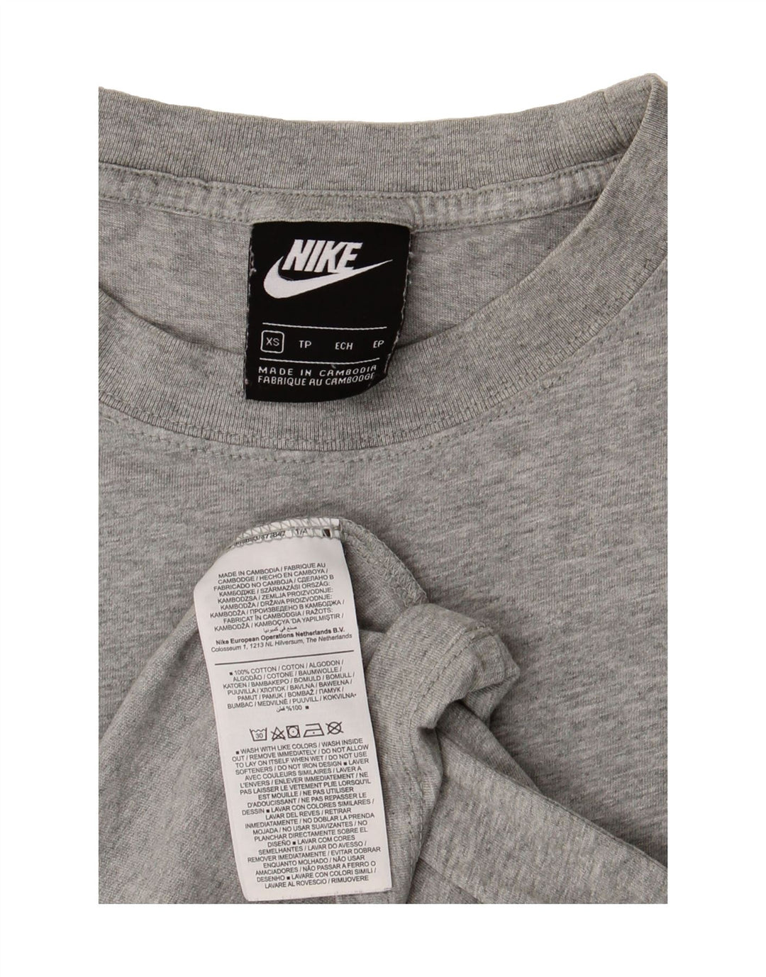 NIKE Mens T-Shirt Top XS Grey Cotton Vintage Nike and Second-Hand Nike from Messina Hembry 
