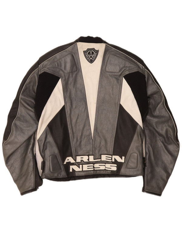 Arlen Ness Herre Graphic Biker Jacket Str. 54 Stor Grå Motorcykel