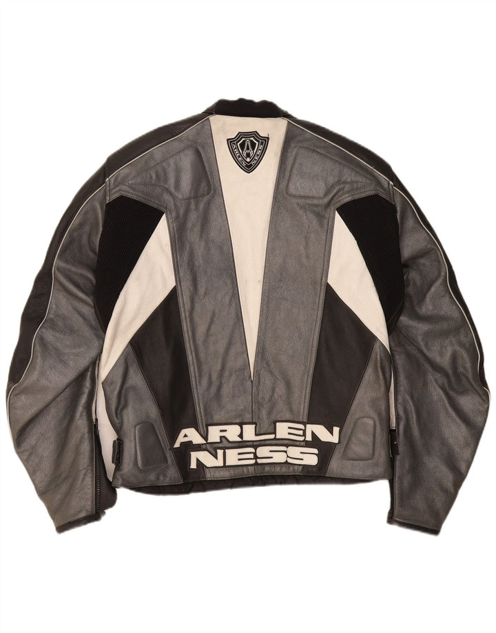 Arlen Ness Herre Graphic Biker Jacket Str. 54 Stor Grå Motorcykel
