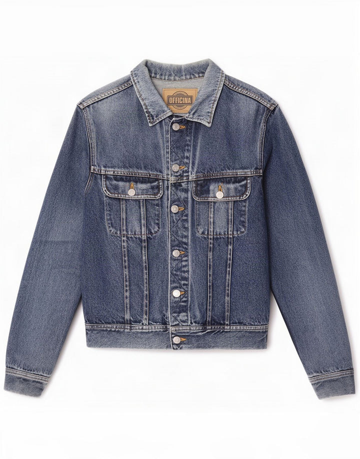 Officina Dame denimjakke UK 16 Large Blue Cotton