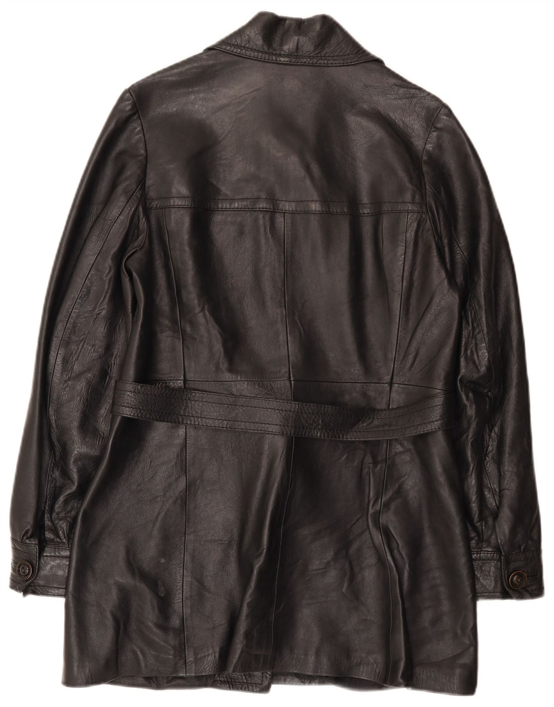 Vintage læderfrakke til kvinder UK 10 Small Black