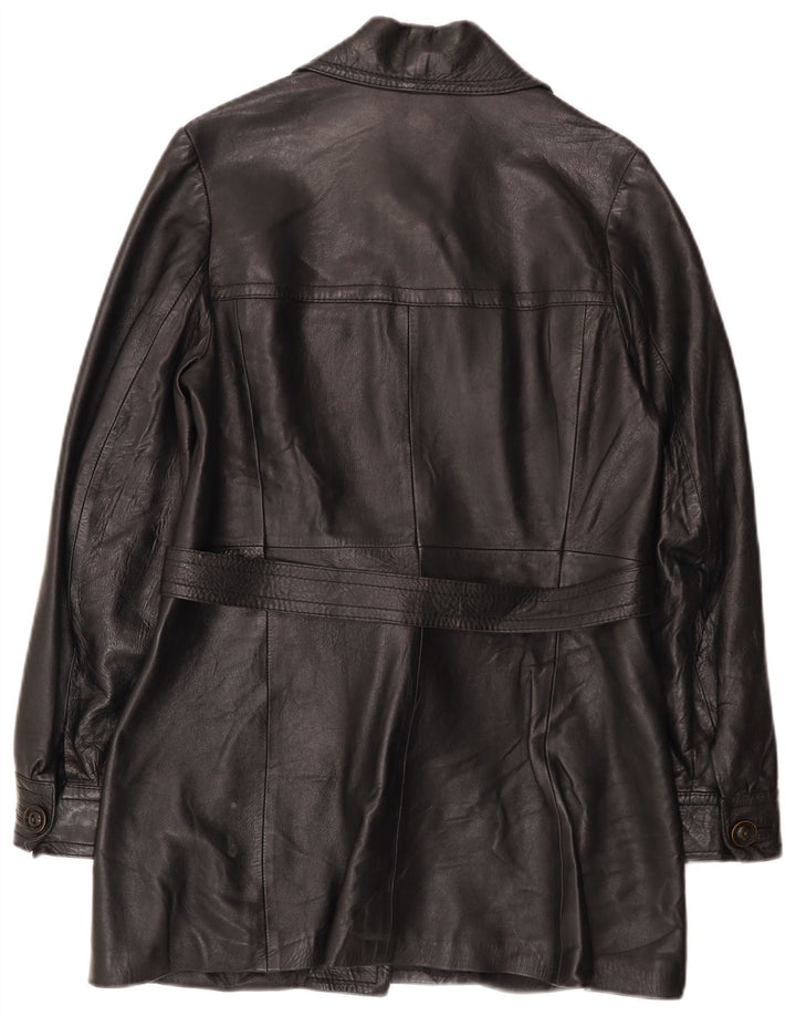 Vintage læderfrakke til kvinder UK 10 Small Black