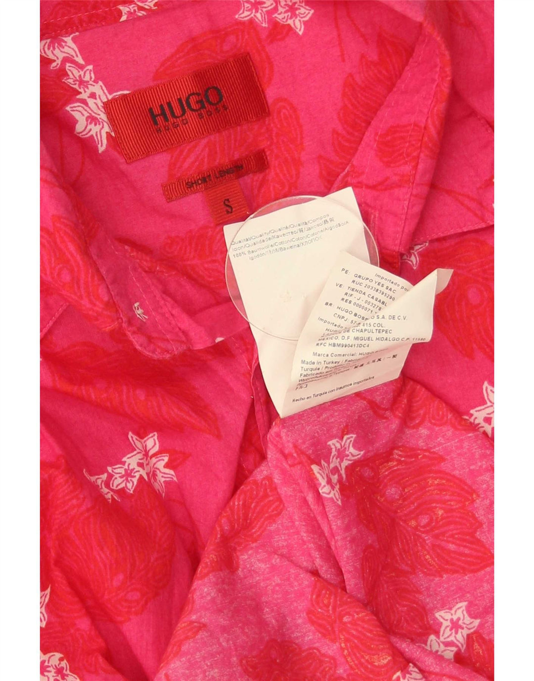Hugo Boss herreskjorte lille pink blomstret bomuld