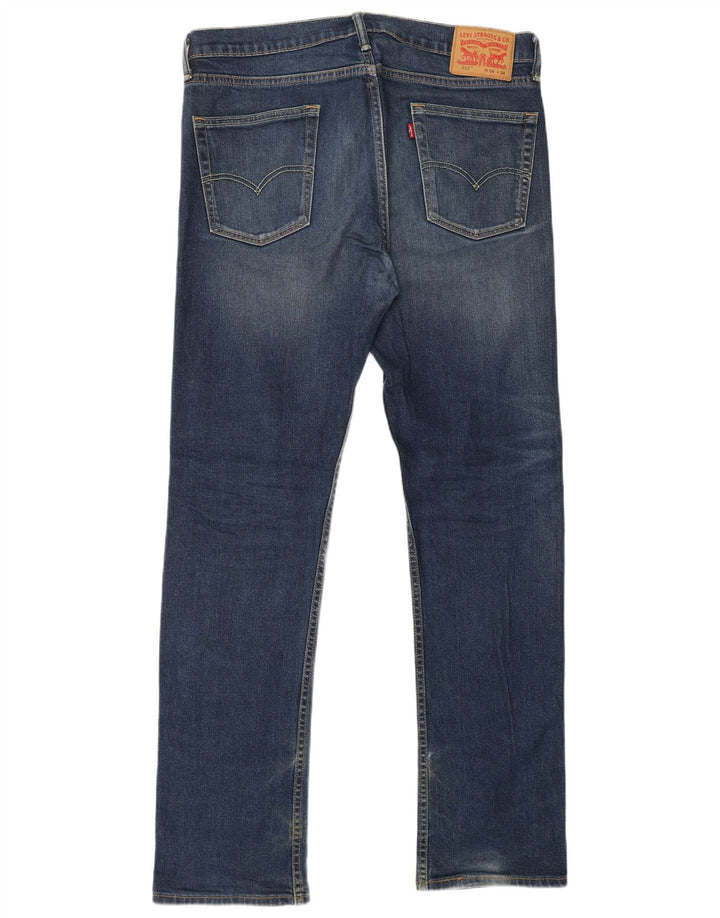 LEVI'S Herre 513 Slim Straight Jeans W34 L34 Blå Bomuld