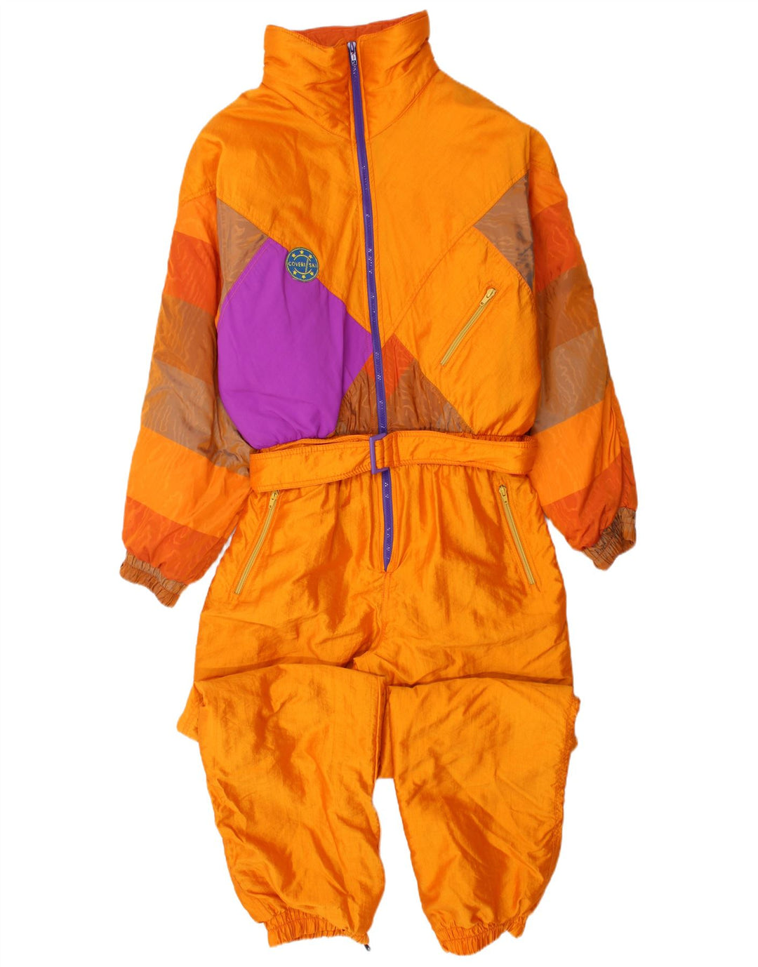Coveri Ski Jumpsuit til mænd Stor orange farveblok