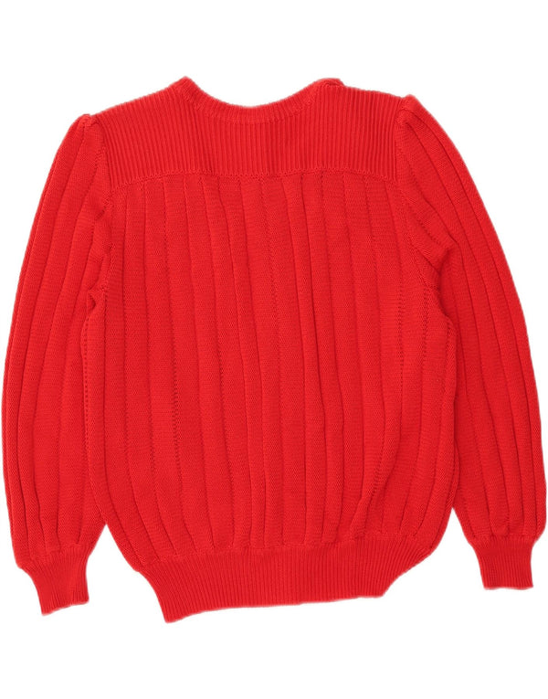 Vintage dame cardigan sweater IT 46 Stor rød bomuld