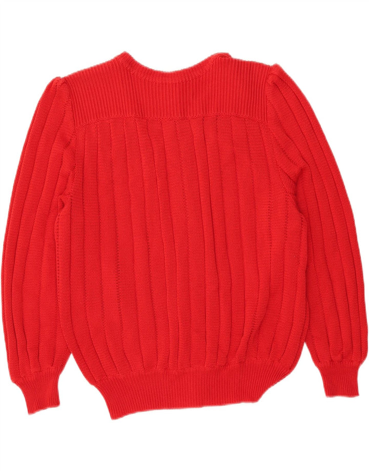 Vintage dame cardigan sweater IT 46 Stor rød bomuld