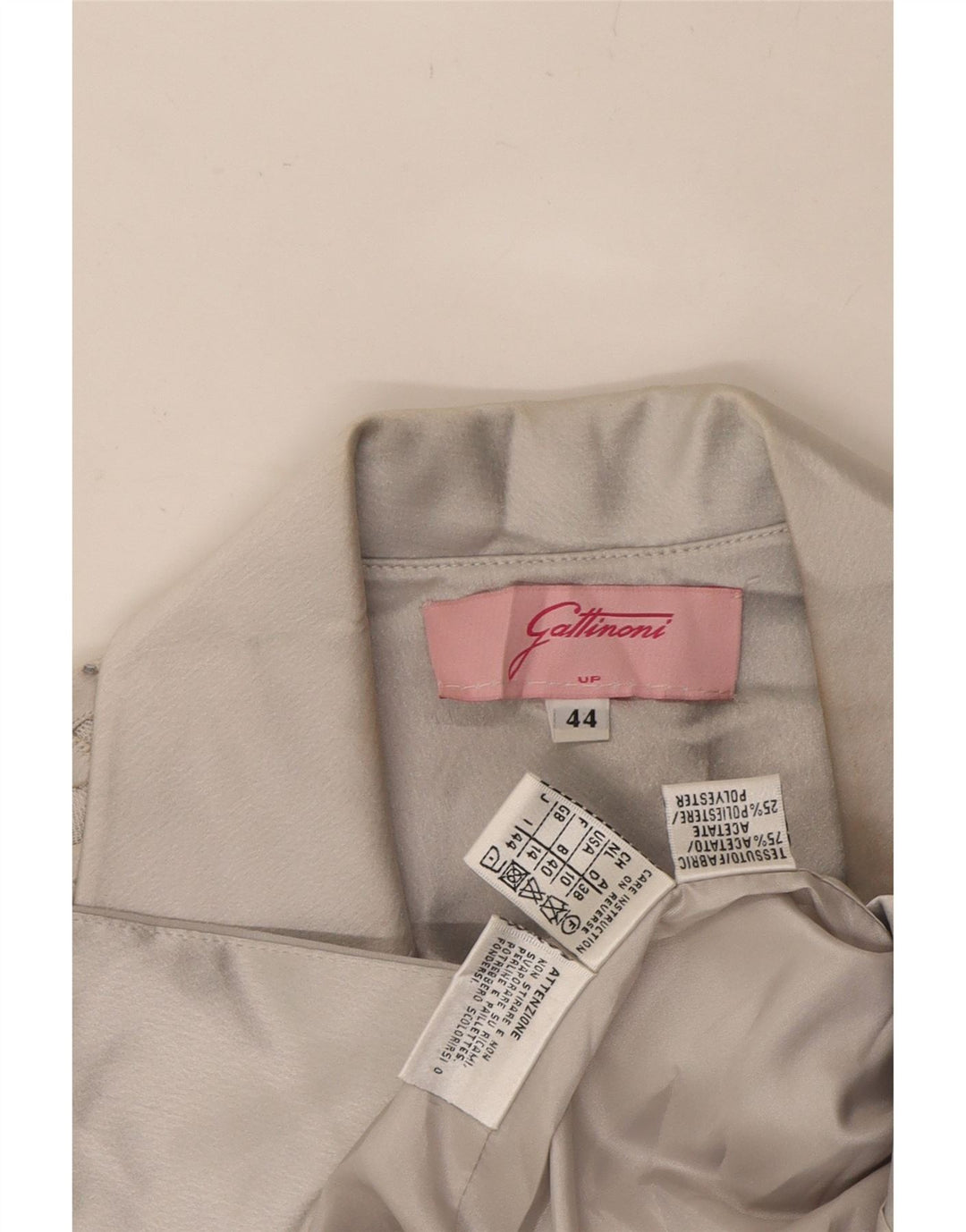 GATTINONI Womens Short Sleeve Blazer Jacket UK 14 Medium Grey Floral