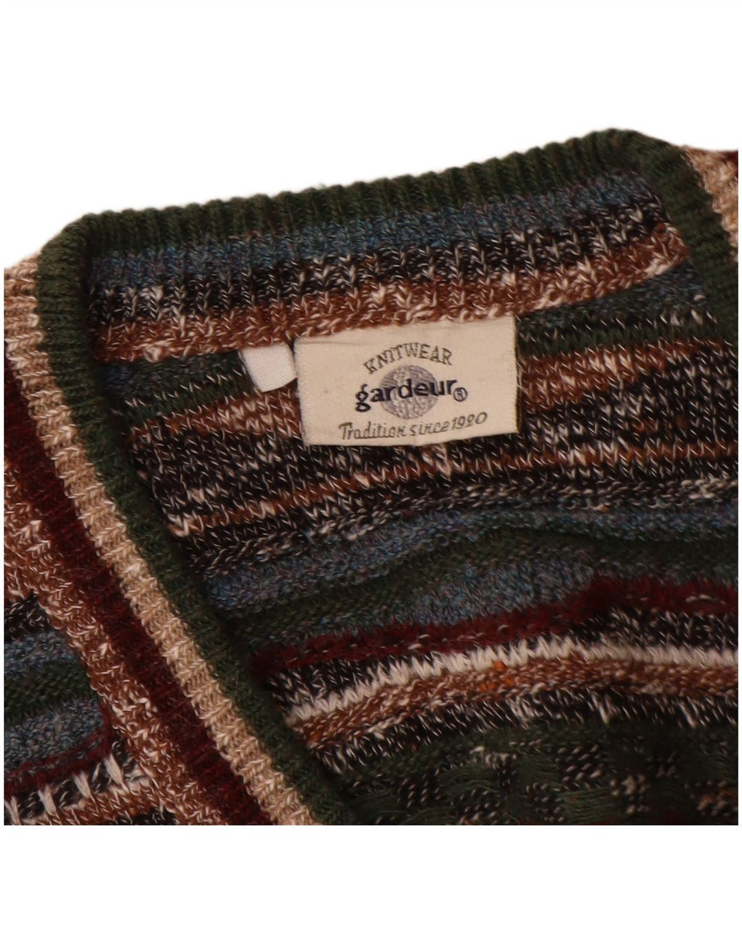 GARDEUR Herre V-hals sweater Medium Flerfarvet Geometrisk