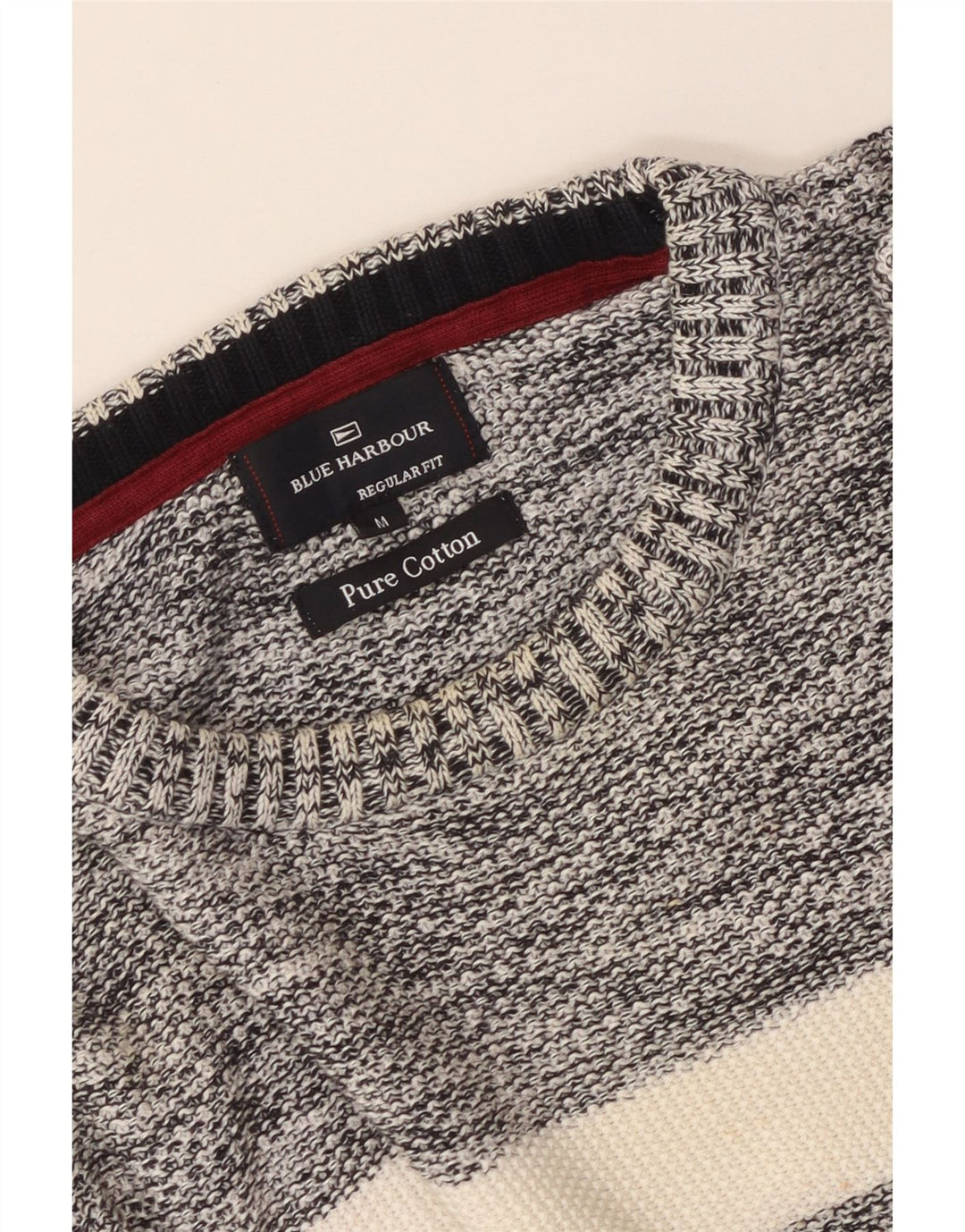 Marks & Spencer Herre sweater med rund hals, medium marineblå farveblok
