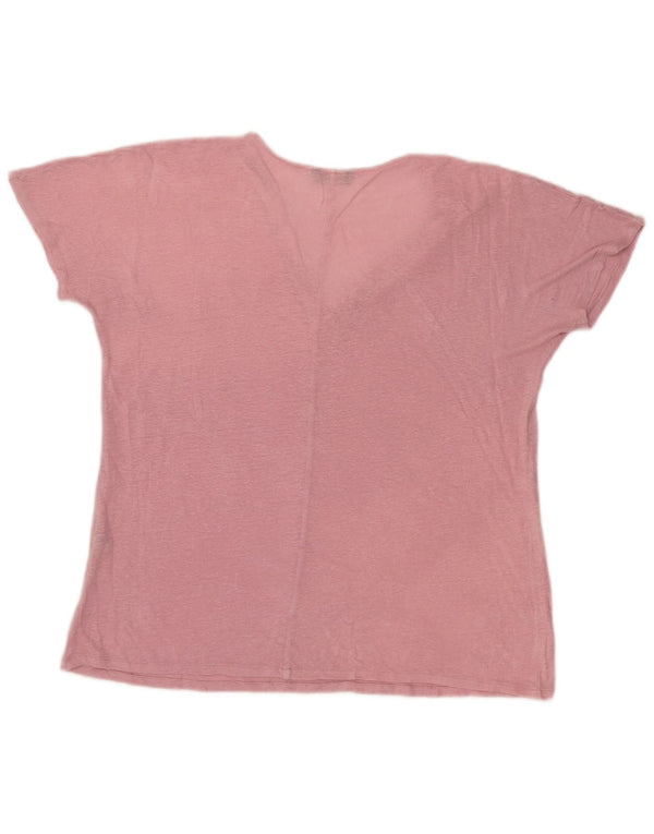 Massimo Dutti Dame T-Shirt Top UK 16 Large Pink Flecked