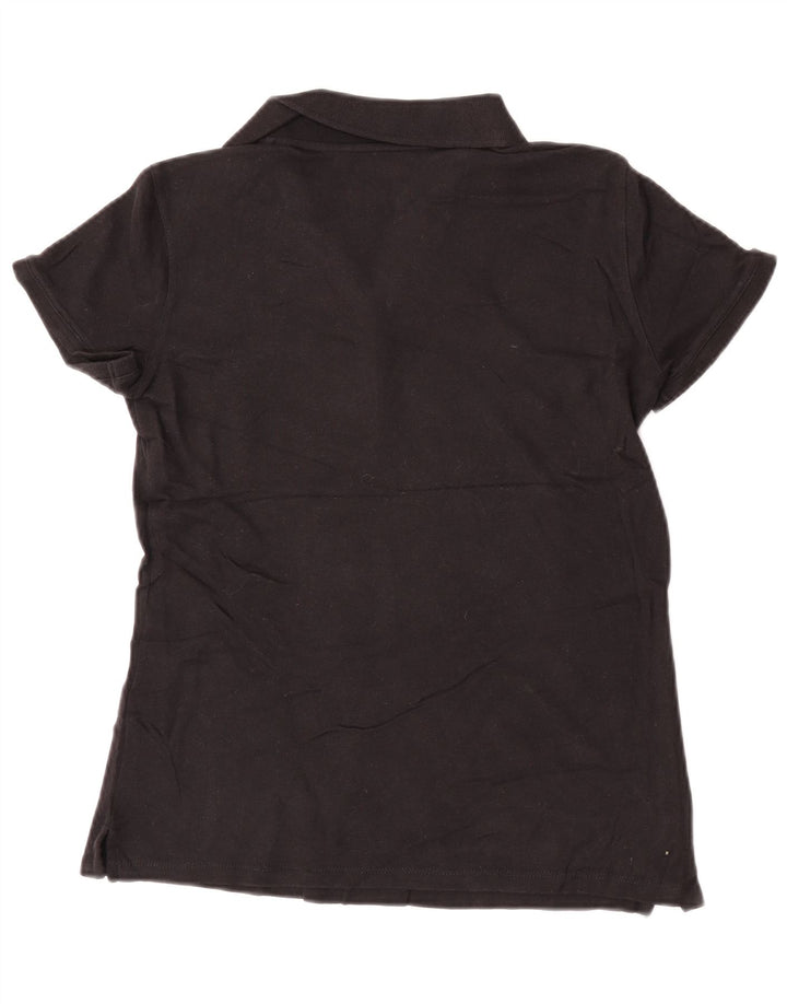 Izod Dame Polo Shirt UK 10 Small Black Bomuld