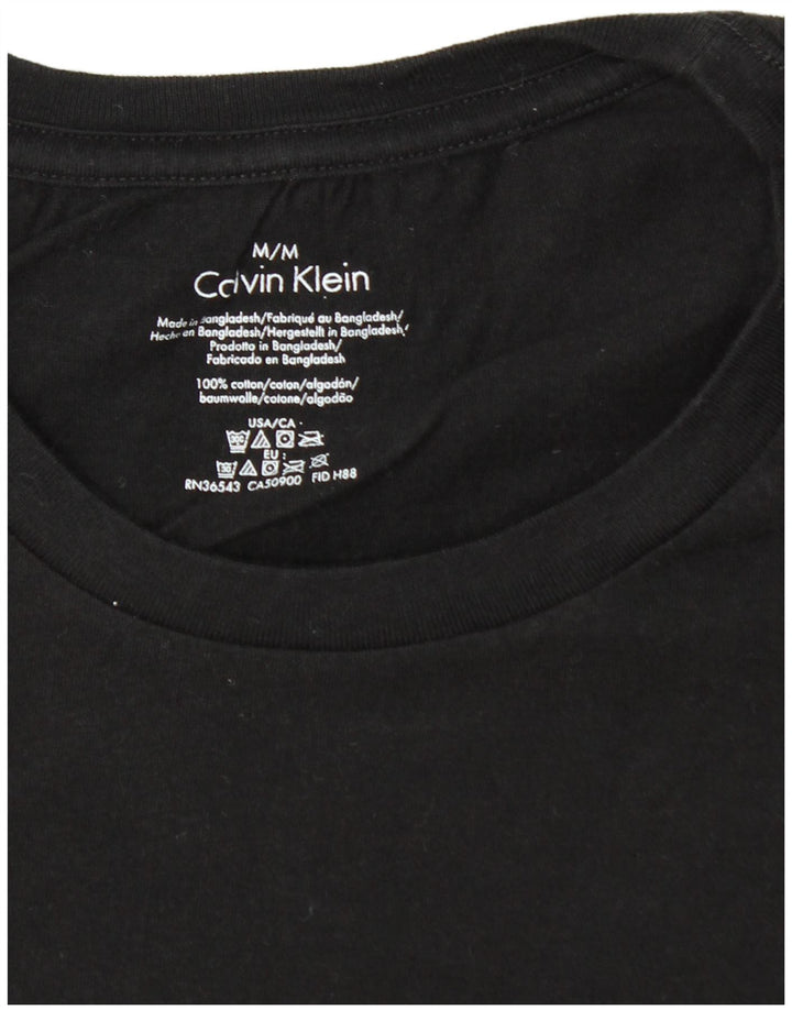 CALVIN KLEIN Herre T-Shirt Top Medium Sort Bomuld