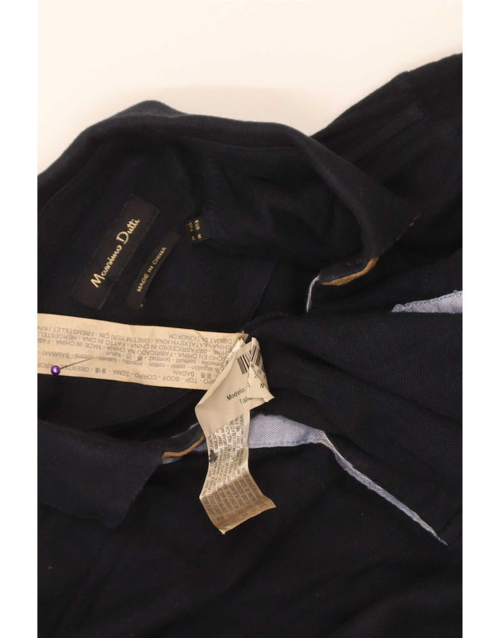 Massimo Dutti Langærmet herre poloshirt Medium marineblå bomuld