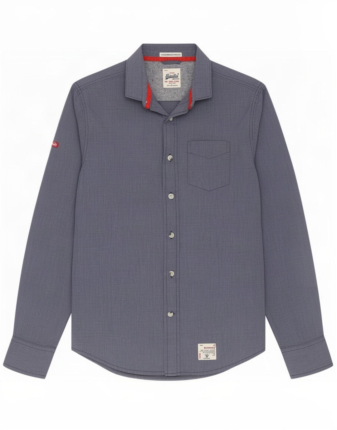 Superdry Herreskjorte Medium Blue Cotton