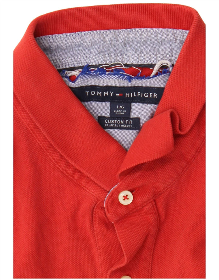 TOMMY HILFIGER Herre Custom Fit Polo Shirt Large Red