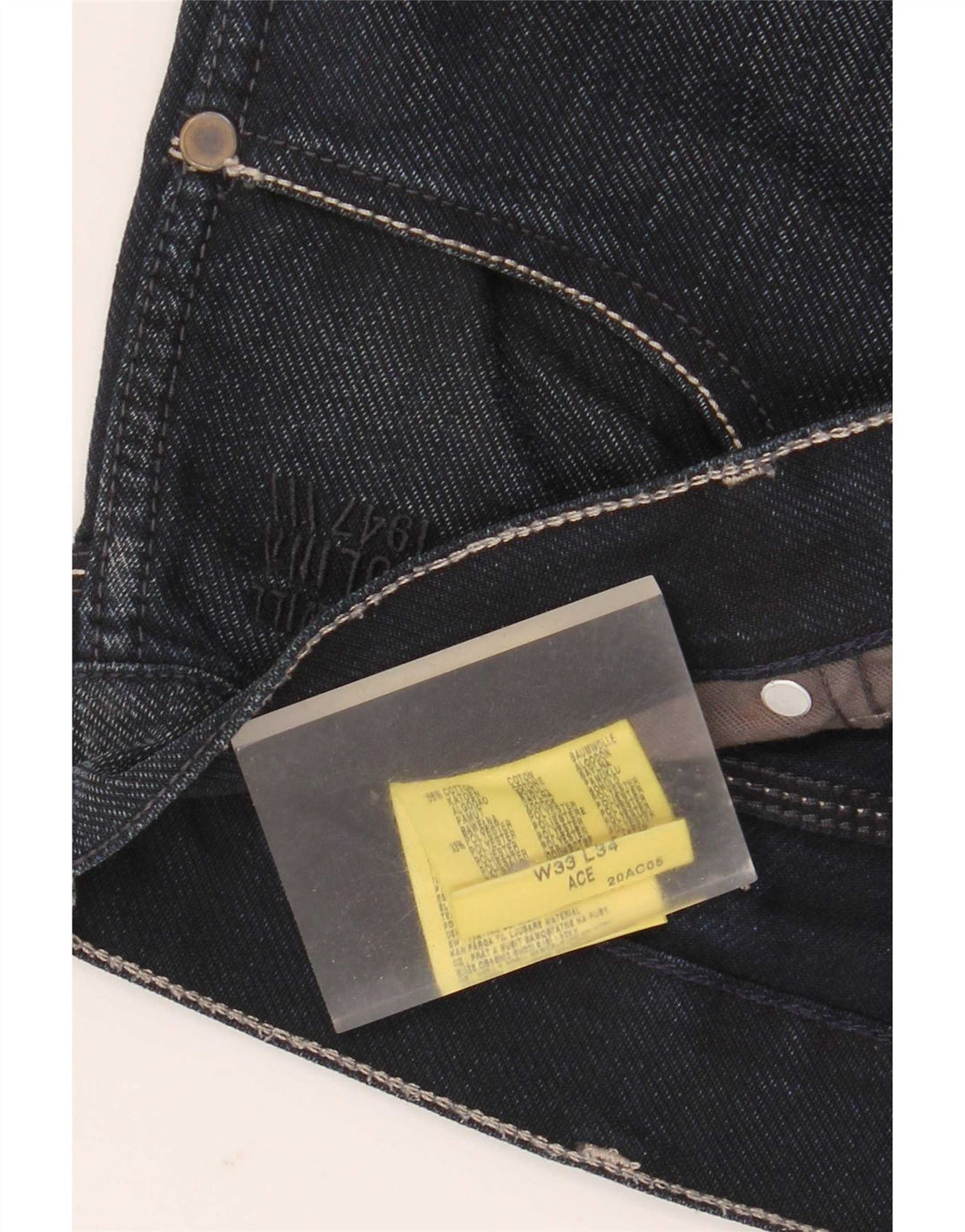 Wrangler Herre Ace Straight Jeans W33 L34 Marineblå Bomuld