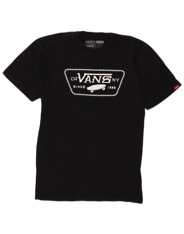 Vans Herre Classic Fit Grafisk T-Shirt Top Medium Sort Bomuld