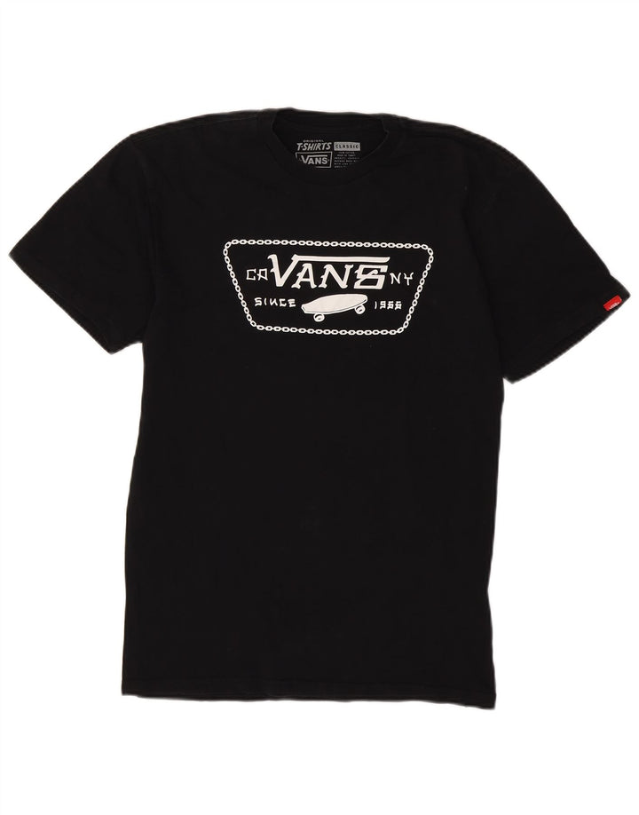 Vans Herre Classic Fit Grafisk T-Shirt Top Medium Sort Bomuld