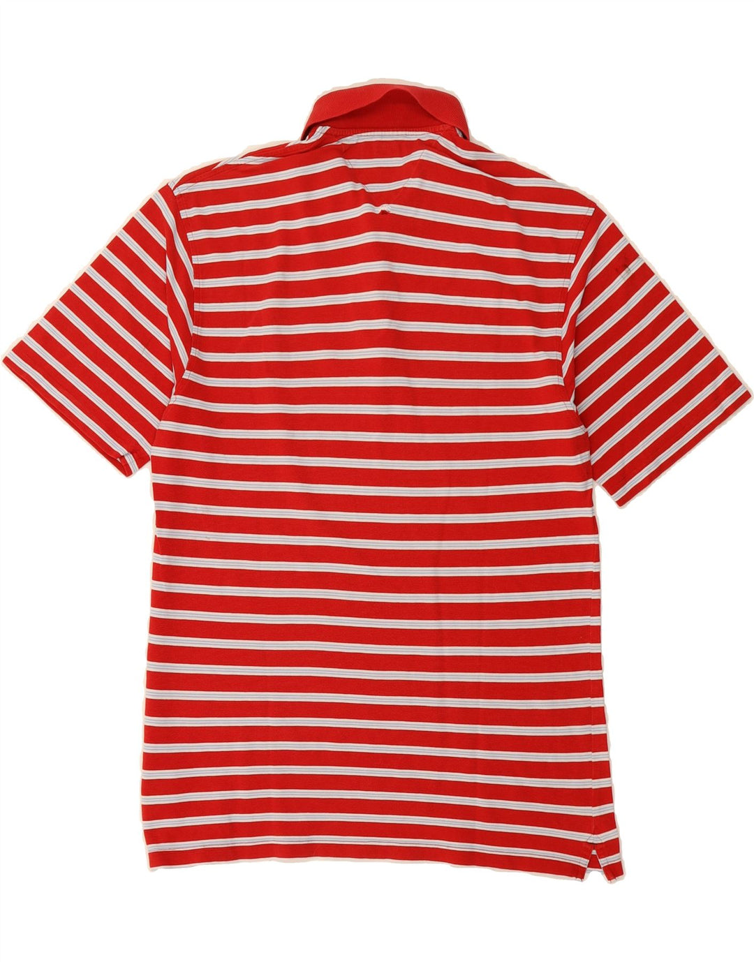 TOMMY HILFIGER Mens Polo Shirt Large Red Striped Cotton Vintage Tommy Hilfiger and Second-Hand Tommy Hilfiger from Messina Hembry 