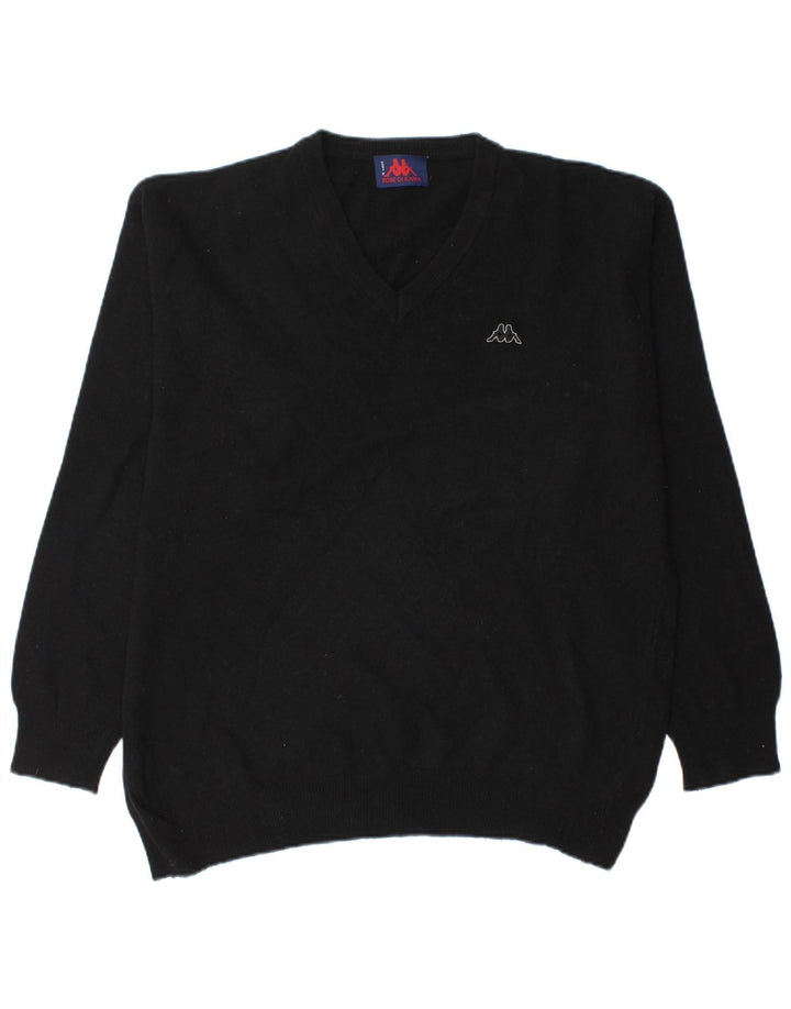 Kappa Herre V-hals sweater Stor sort uld
