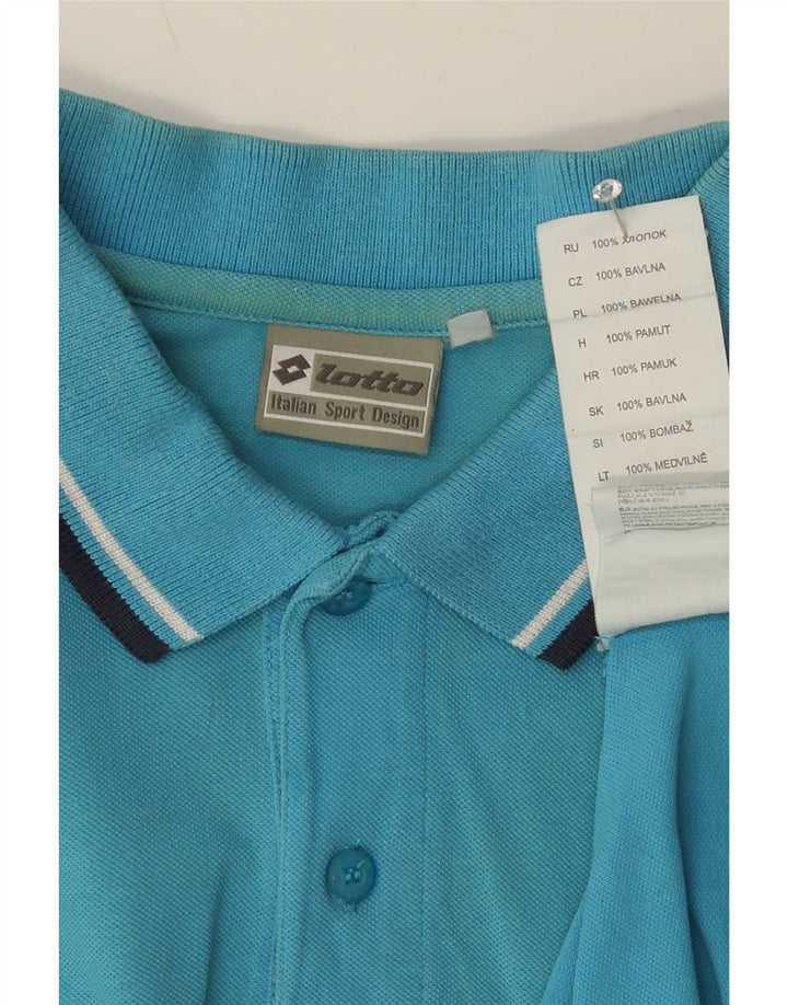 Lotto Herre poloshirt Medium blå stribet bomuld