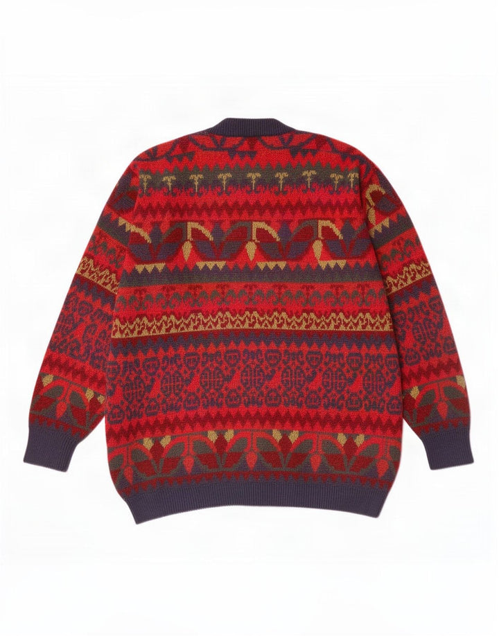 Cagi Herre Cardigan Sweater IT 46 Small Red Fair Isle Wool