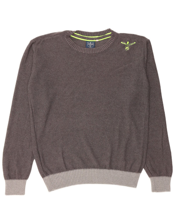 CHIEMSEE Herre rund hals sweater mellemgrå Colourblock bomuld