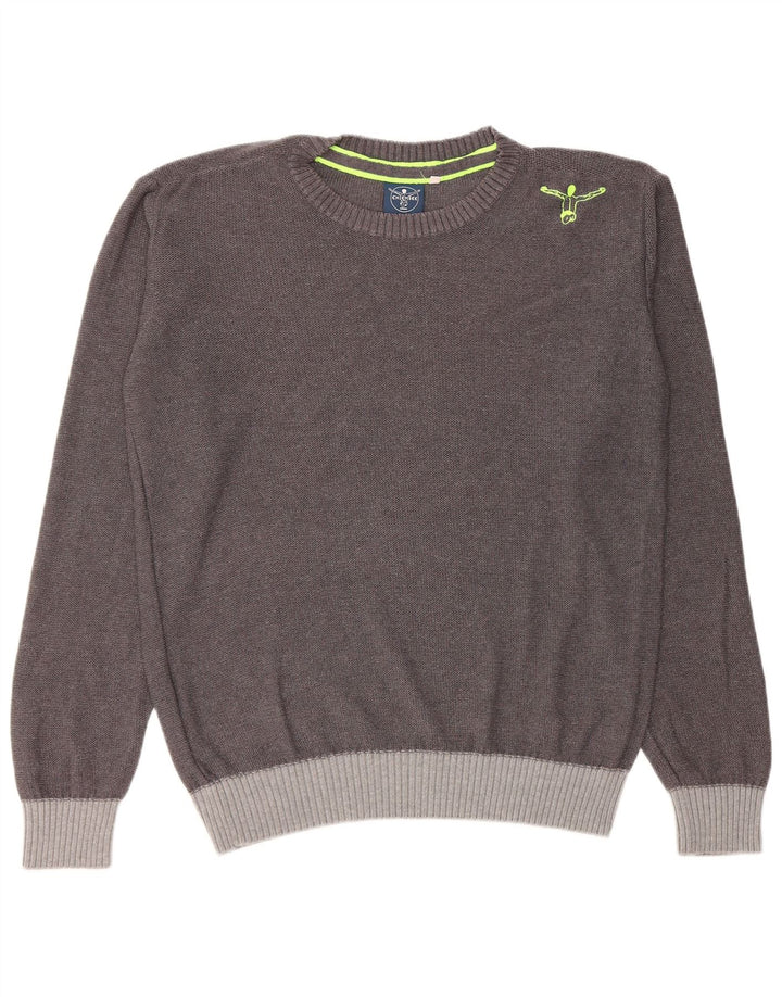 CHIEMSEE Herre rund hals sweater mellemgrå Colourblock bomuld