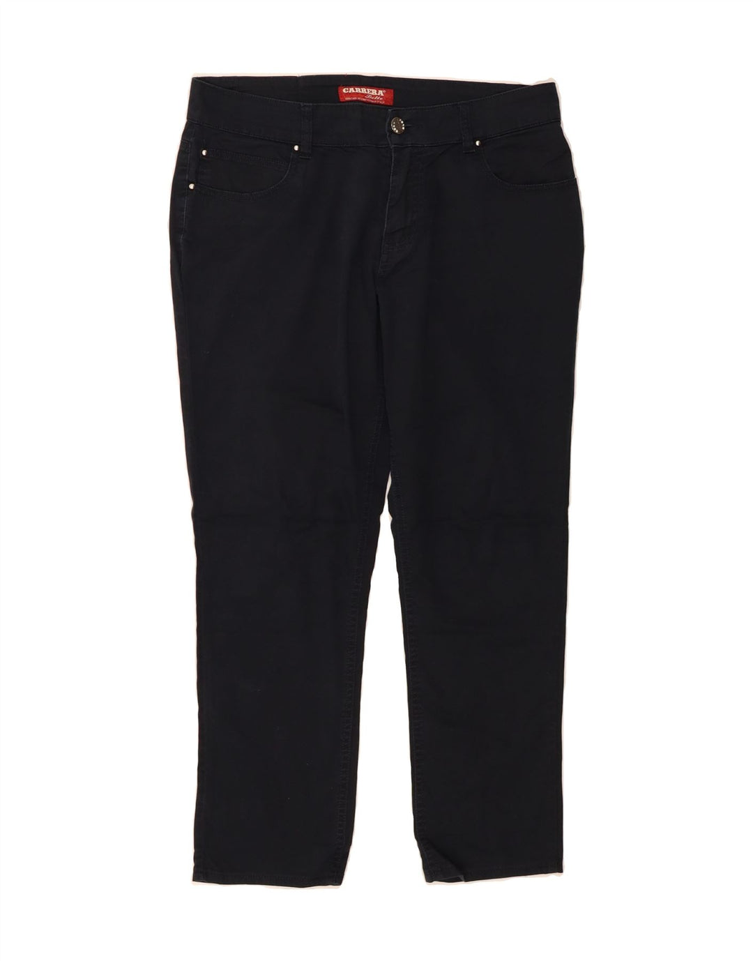 CARRERA Womens Straight Casual Trousers W34 L27 Navy Blue Vintage Carrera and Second-Hand Carrera from Messina Hembry 