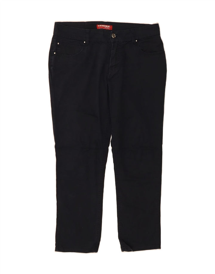 CARRERA Womens Straight Casual Trousers W34 L27 Navy Blue Vintage Carrera and Second-Hand Carrera from Messina Hembry 