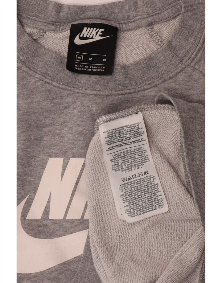 Nike Grafisk Sweatshirt Jumper UK 14 Medium Grey Flecked Bomuld