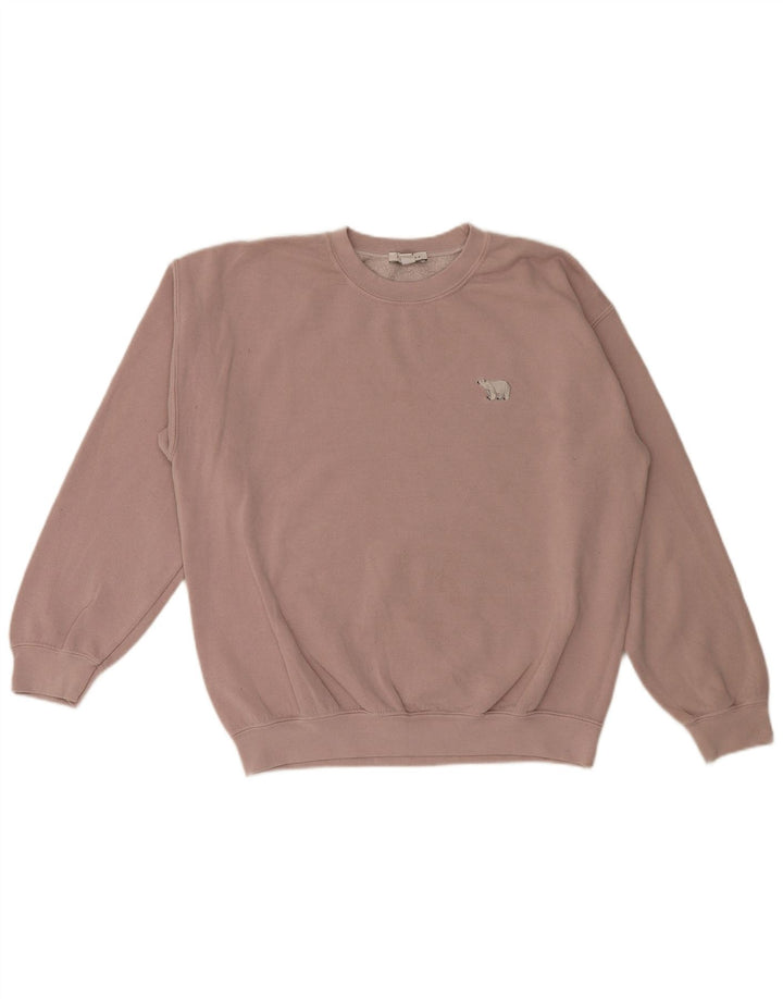 Topshop Dame Oversized Sweatshirt Jumper UK 16 Large Pink Polyester