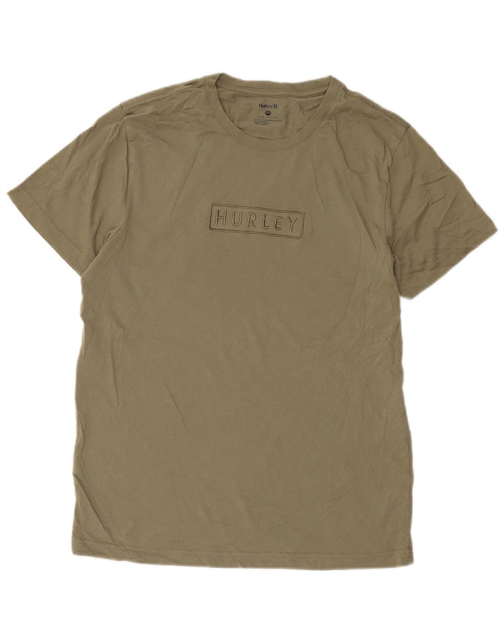 Hurley Herre grafisk T-shirt Top Medium Khaki Bomuld