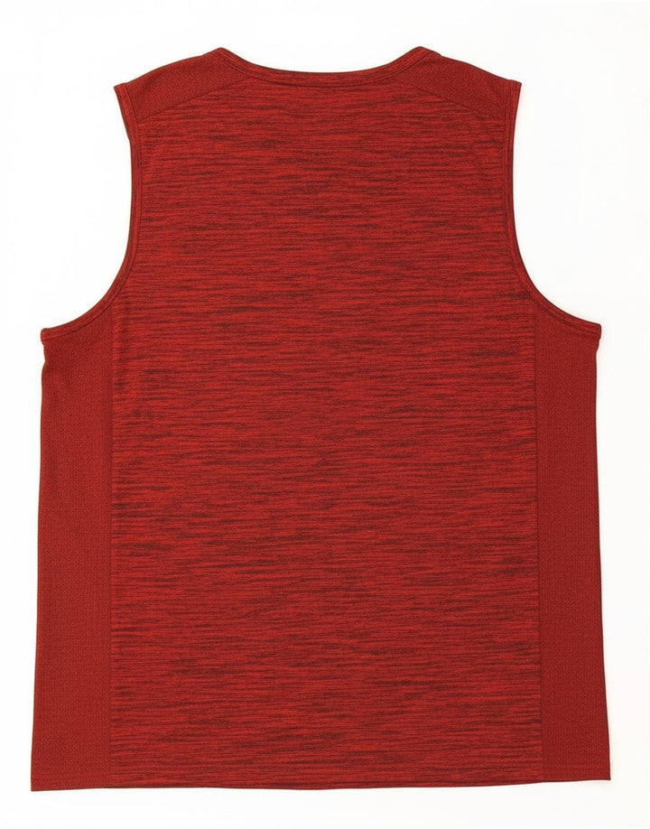 REEBOK Womens Oversized Vest Top UK 14/16 Large Red Flecked Polyester