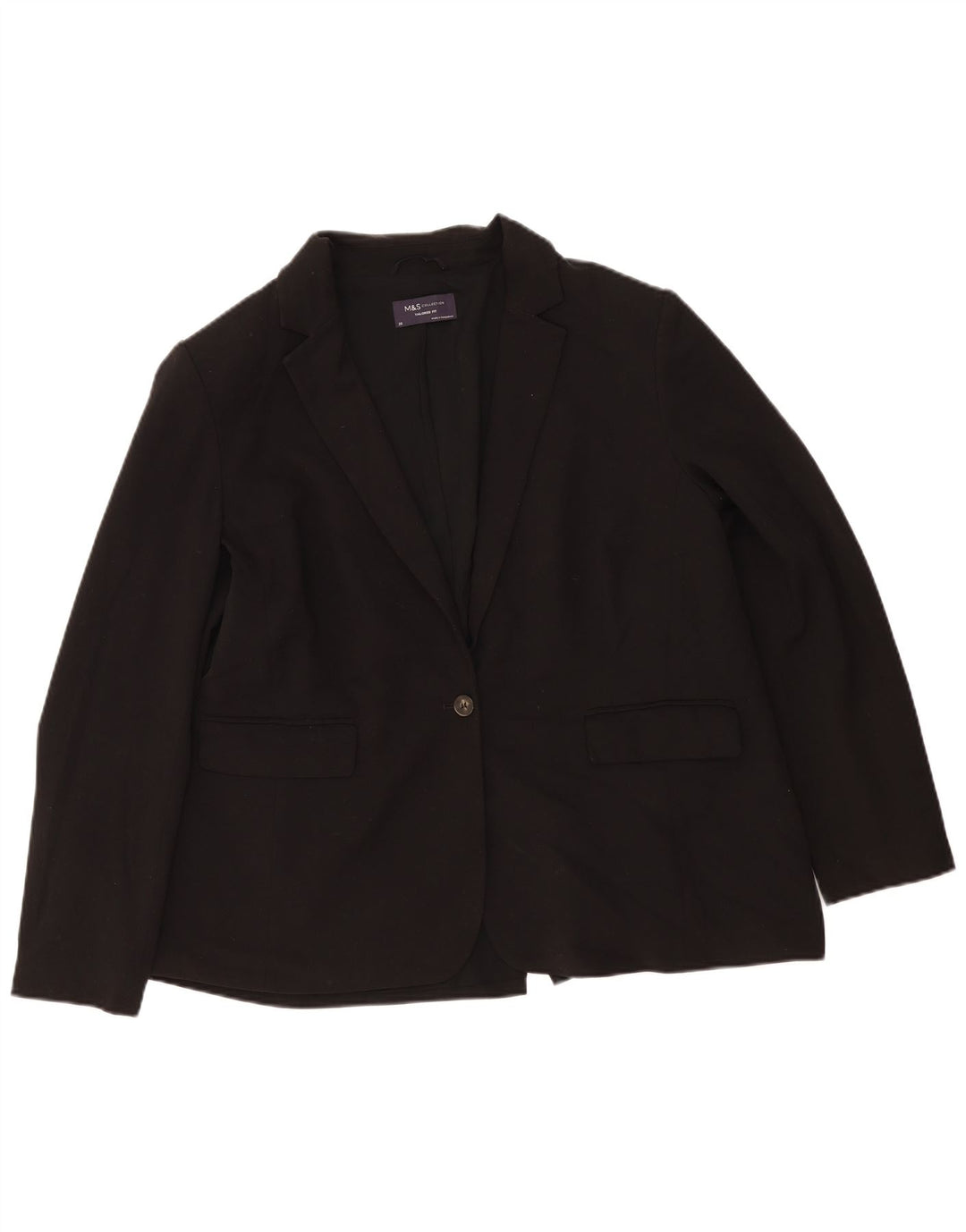 Marks & Spencer, skræddersyet pasform til kvinder, blazerjakke med 1 knap UK 20 2XL Sort
