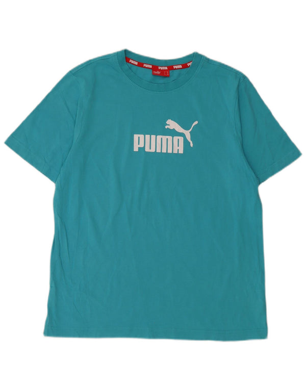 PUMA drenge grafisk t-shirt top 13-14 år blå bomuld