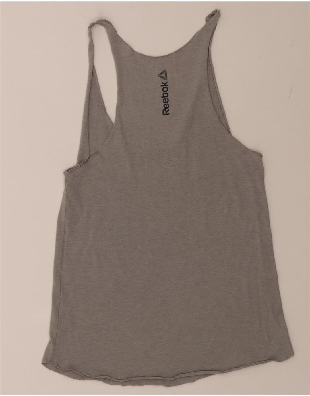 REEBOK Womens Graphic Vest Top UK 8/10 Small Grey Vintage Reebok and Second-Hand Reebok from Messina Hembry 