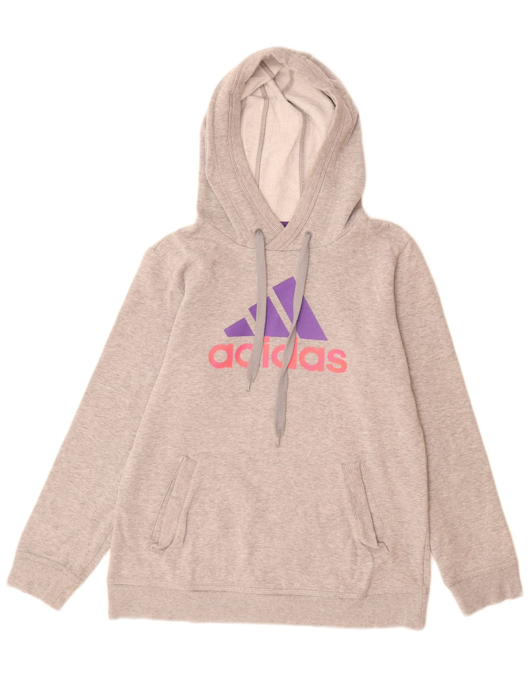 Adidas Graphic Hoodie Jumper UK 12 mellemgrå til kvinder