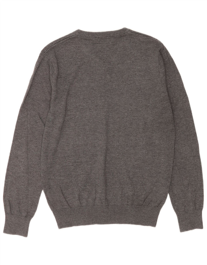 Calvin Klein Herre V-hals sweater Medium Grey Flecked Bomuld