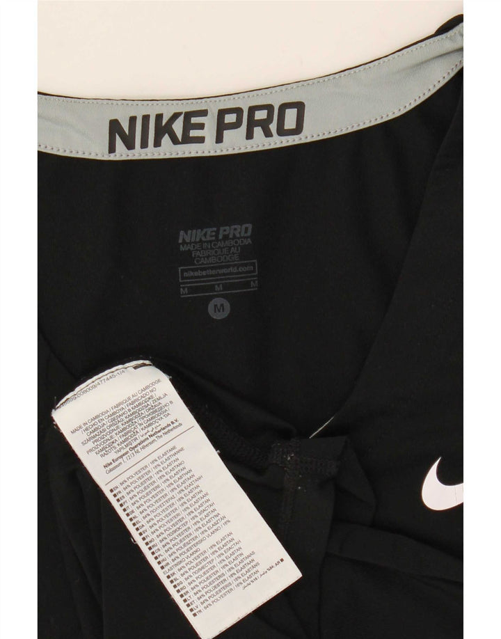 Nike Dame Dri Fit T-Shirt Top UK 12 Medium Sort Polyester