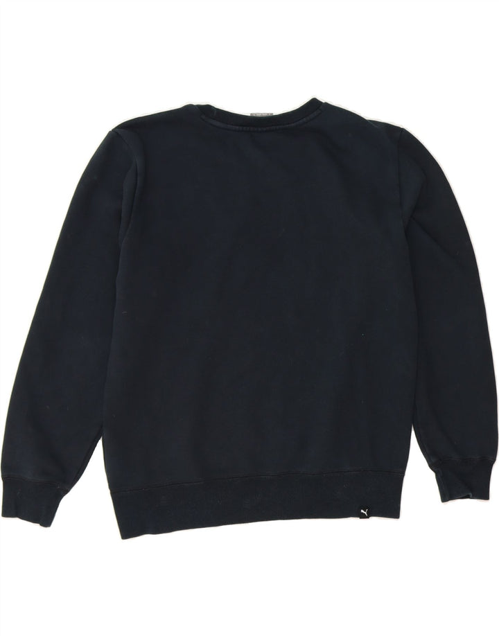 PUMA Mens Graphic Sweatshirt Jumper Small Black Cotton Vintage Puma and Second-Hand Puma from Messina Hembry 
